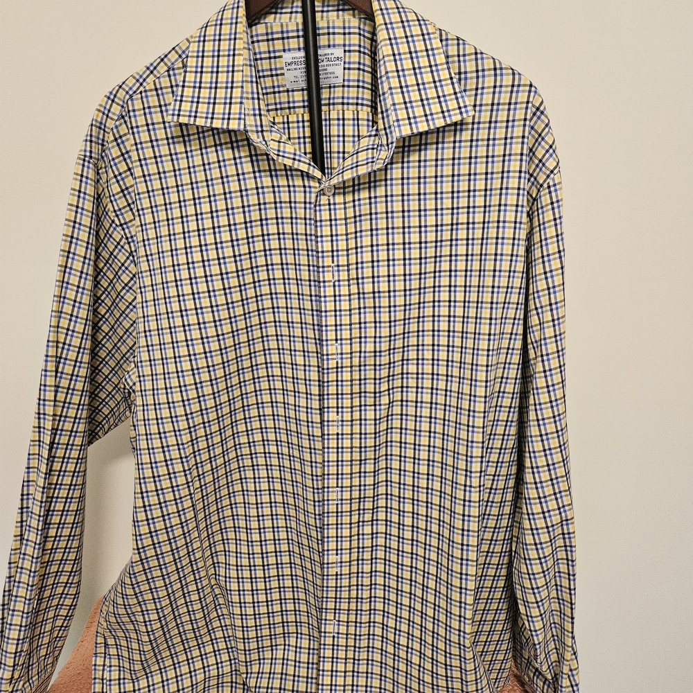 TaylorMade Yellow and Blue Checkered Men's Shirt